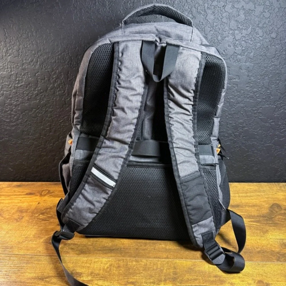 YH&GS USB Charging‎ Port Grey Polyester Laptop Travel Backpack Unisex Large